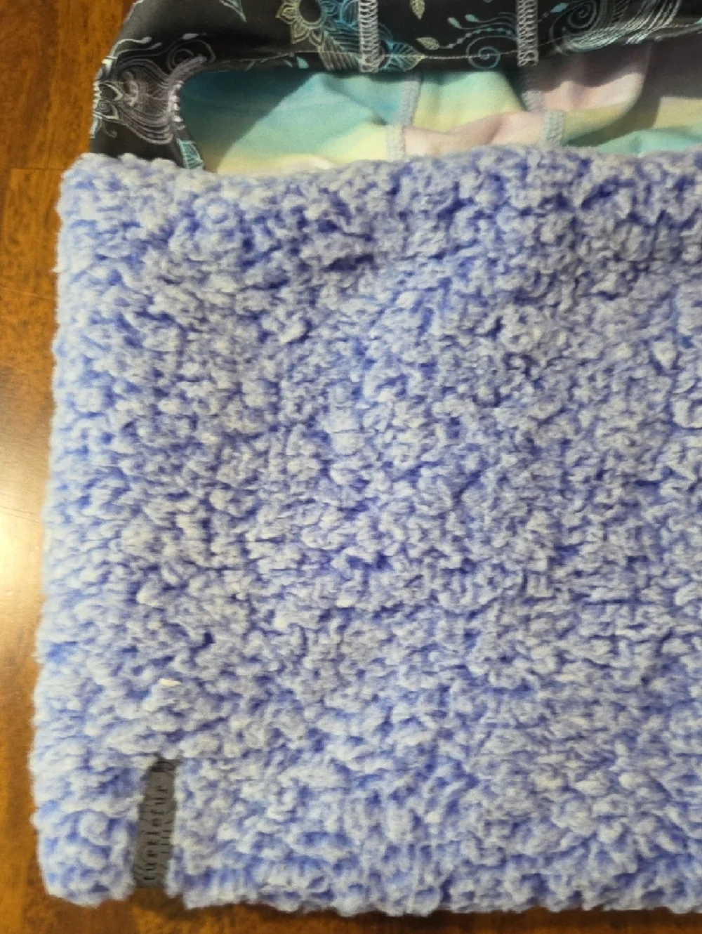 Lavender Sherpa  Shellaclava Face  Mask with Patterned Lining